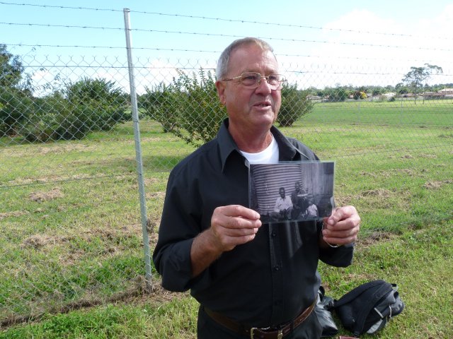 Gordon Morton with photo of father